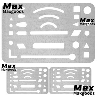 Maxg แม่แบบยางลบ สเตนเลส ลายฉลุตัวอักษร 27 หลุม ทนทาน สําหรับวาดภาพ 3 ชิ้น
