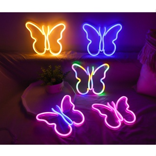 Spot seconds# New LED neon lights butterfly model Lights night lights girls room decorative lights factory direct supply cross-border tide 8.cc