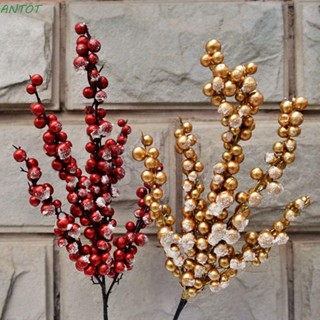 Antot 2 ชิ้น กิ่งเบอรี่ DIY สําหรับแจกัน เครื่องประดับคริสต์มาส พืชประดิษฐ์