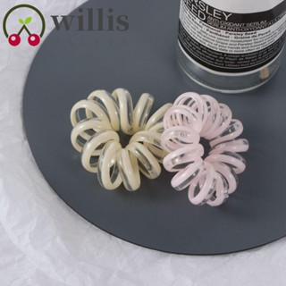 Willis ยางมัดผม แบบเกลียว ยืดหยุ่น สีเจลลี่เรซิ่น สไตล์เกาหลี สําหรับผู้หญิง