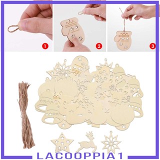 [Lacooppia1] เครื่องประดับไม้ รูปต้นคริสต์มาส สโนว์แมน 100 ชิ้น