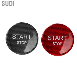 Sudi Engine Start Stop Button Switch Cover Carbon Fiber Ignition Starter  Decor for Car