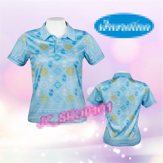 เสื้อโปโล ลายขอ ดอกรักราชกัญญา ทรงผู้หญิง