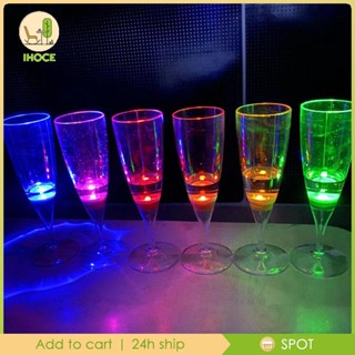 [Ihoce] แก้วแชมเปญ 6 ชิ้น แก้วเครื่องดื่ม LED มาร์ตินี่ เครื่องดื่ม ถ้วย ปิ้งขนมปัง แว่นตา สําหรับการเฉลิมฉลองบาร์ วันเกิด งานแต่งงานกลางแจ้ง