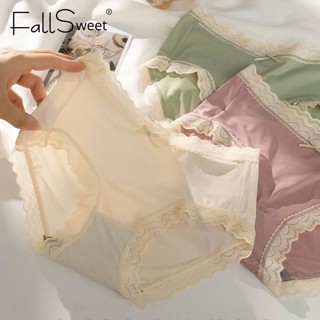 Fallsweet กางเกงชั้นใน ผ้าฝ้าย ผ้าเรยอน แบบบาง เอวสูงปานกลาง สําหรับผู้หญิง