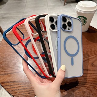 ❤️ดีไซน์สวยด้วย❤️เคสโทรศัพท์มือถือแบบแข็ง ใส กันกระแทก พร้อมแม่เหล็ก สําหรับ phone เคสไอโฟน 14 13 12 11 pro promax เคส23