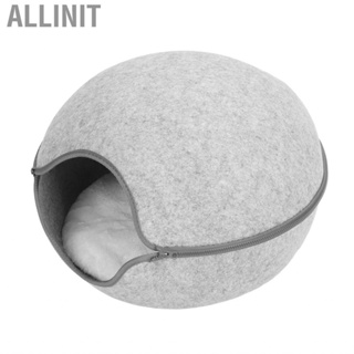 Allinit Cave Bed Sturdy Structure Semi Enclosed Thickened Washable Detachable Kitten Hideout with Cushion for Indoor