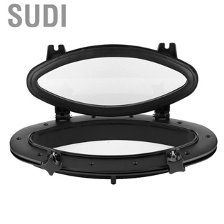 Sudi Boat Porthole  Marine Oval Portlight Stalinite Port Hole Opening Window for RV Yacht Black