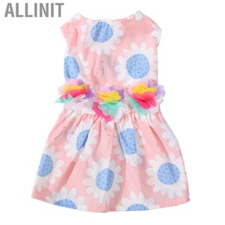 Allinit Dog  Soft Breathable Cute Fashionable Puppy Summer with Flower Decor for Daily Party Photography Pink