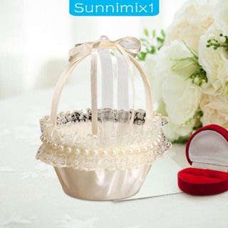 [Sunnimix1] ตะกร้าสัญลักษณ์ความรัก ลูกไม้ ผ้าซาติน สไตล์ยุโรป สําหรับตกแต่งงานแต่งงาน เจ้าสาว