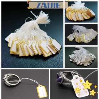 Zaijie24 ป้ายราคาเครื่องประดับ ขอบทอง เงิน 100 ชิ้น