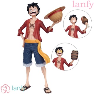 Lanfy ตุ๊กตาฟิกเกอร์ รูปการ์ตูนอนิเมะ Luffy Monkey D Luffy Chicken Legs ของเล่นสําหรับเด็ก