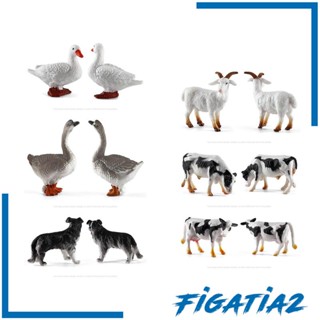 [Figatia2] ชุดโมเดลสัตว์ในฟาร์ม เสมือนจริง สําหรับตกแต่งบ้าน 19 ชิ้น