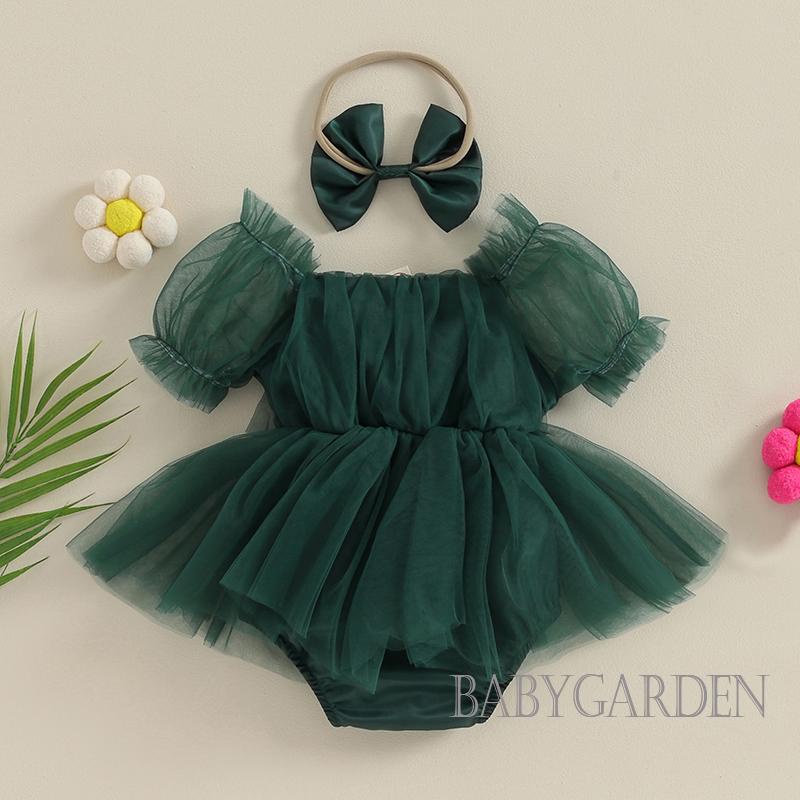 Baga- ชุดรอมเปอร์ แขนสั้น ประดับโบว์ คริสต์มาส พร้อมที่คาดผม สําหรับเด็กทารกผู้หญิง - รูปที่ 4