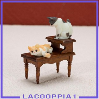 [Lacooppia1] พร็อพโต๊ะน้ําชา แบบสองชั้น สําหรับตกแต่งบ้านตุ๊กตา