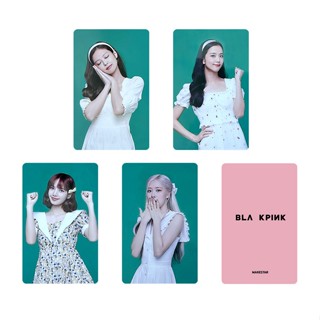 โปสการ์ดโลโม่ Black-Pink BPTG THE GAME JENNIE JISOO LISA ROSE สีดํา สีชมพู จํานวน 4 ชิ้น ต่อชุด