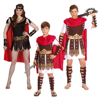 [0714]SHWZ-COS-QZZ Ball Costume Adult Male and Female Roman Warrior Gladiator Sparta Warrior Clothes Children Parent-Child Comic  Gift  Halloween  Parent-child clothing Animation