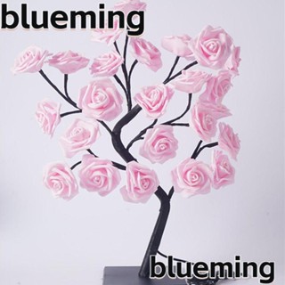 Blueming2 โคมไฟช่อดอกกุหลาบ LED พลาสติก 24 ดวง ชาร์จ USB สําหรับตกแต่งบ้าน วันวาเลนไทน์