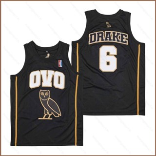 เสื้อกีฬาบาสเก็ตบอล HQ1 No.6 Drake OVO Jersey พลัสไซซ์ สําหรับผู้ชาย และผู้หญิง QH1