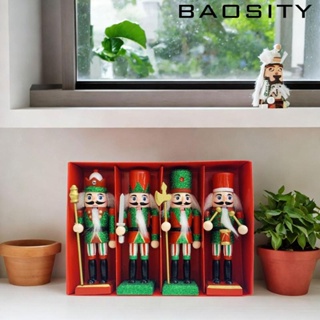 [Baosity] ฟิกเกอร์ไม้ รูปปั้นแครกเกอร์ สําหรับตกแต่งบ้าน ออฟฟิศ 4 ชิ้น