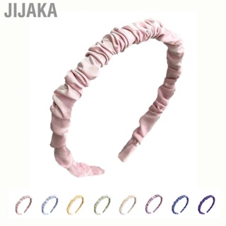 Jijaka Ruched Hair Band Satin Pleated Headbands Ruffled Hoop Fashionable Accessories for Women Girls