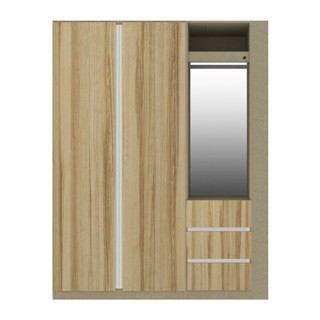 [กทม. 3-5 วัน ส่ง] Koncept furniture ตู้เสื้อผ้าบานเปิด รุ่น Blox สีไม้อ่อน (170x59x210 ซม.)