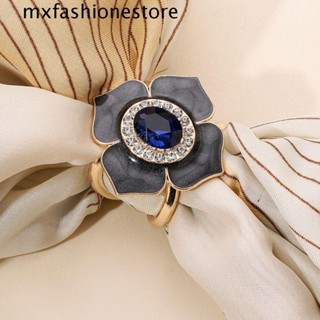 Mxfashione ผ้าคลุมไหล่ ผ้าพันคอ ประดับเพทาย ลายดอกไม้ สีเงิน หรูหรา