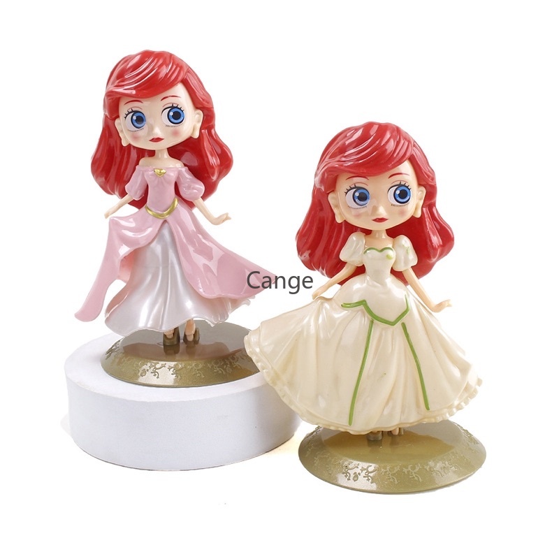 โมเดลเจ้าหญิงนางเงือก พลาสติก สีชมพู สีเบจ สําหรับตกแต่งเค้ก