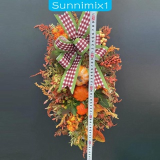 [Sunnimix1] พวงมาลัยฟักทองประดิษฐ์ รูปหยดน้ํา ใบเมเปิ้ล สําหรับแขวนตกแต่งประตูหน้าบ้าน ปาร์ตี้ ในร่ม วันขอบคุณพระเจ้า