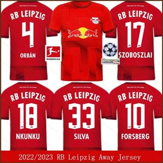 เสื้อกีฬาแขนสั้น ลายทีมชาติฟุตบอล NS2 2022-2023 RB Leipzig Away Forsberg Orban Szoboszlai Silva Nkunku พลัสไซซ์ สําหรับผู้ชาย และผู้หญิง SN2