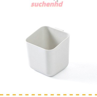 Suchenhd ที่เก็บแปรงสีฟันพลาสติก แบบติดผนัง 1/2 4.13*4.13*3.74 นิ้ว ระบายน้ําได้ สีขาว สําหรับห้องครัว