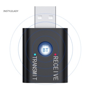 Instylelady อะแดปเตอร์รับส่งสัญญาณเสียงสเตอริโอ USB บลูทูธ 50 AUX 35 มม. สําหรับ PC TV