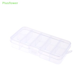 (Plusflower) ใหม่ กล่องพลาสติกใส 10 ช่อง สําหรับใส่เครื่องประดับ แหวน สกรู ลูกปัด 1 ชิ้น