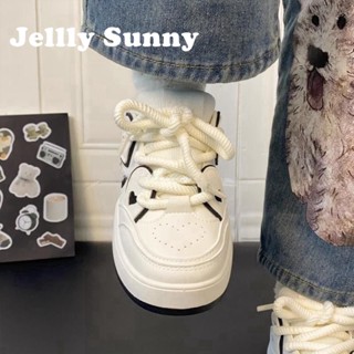  Jellly Sunny  รองเท้าผ้าใบผู้หญิง พื้นหนา ใส่สบาย สไตล์เกาหลี รองเท้าแฟชั่นผู้หญิง มีความนุ่มนวล 2023 ใหม่ FYD2390VW1 37Z230912