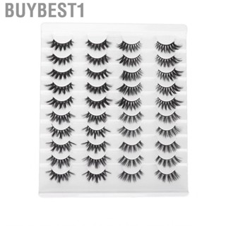 Buybest1 20 Pairs  6D Fiber Fake Lashes Reusable Dense Half Eye