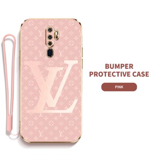 LV Ybd เคสโทรศัพท์มือถือ ซิลิกาเจล ป้องกันเลนส์ พร้อมสายคล้อง สําหรับ OPPO A9 2020 A5 2020 F11 Pro Reno 2F Reno 2Z