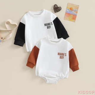 Kidsup1- ชุดจั๊มสูท รอมเปอร์ คอกลม แขนยาว พิมพ์ลายตัวอักษร ฤดูใบไม้ร่วง สําหรับเด็กวัยหัดเดิน