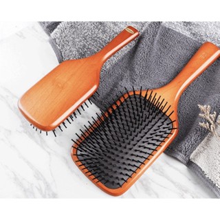 หวีแปรง หวีไม้ ถนอมผม ไซด์ใหญ่ ไม่ชี้ฟู แปรงหวีผม นวดหนังศรีษะ ดูแลรากผม Hair Brush นวดผม