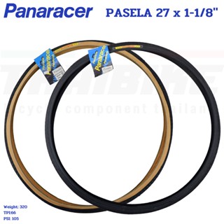 ยางนอกจักรยานขอบลวด Panaracer Pasela 27X1-1/8 แก้มแก้ว แก้มดำ