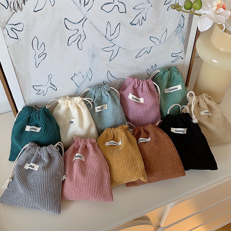 กระเป๋าเครื่องสําอาง แบบพกพา ลายทาง สีพื้น แฟชั่นเรียบง่าย