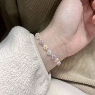 Spring Ri Lai Xin Series Versatile Small Flower Beaded Bracelet for Girls New High Beauty Popular Ins Small Design Sense Advanced Bracelet for Women