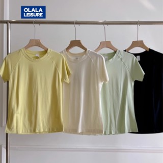 OLALA LEISURE ใหม่ เสื้อยืดแขนสั้น แบบบาง ระบายอากาศ แห้งเร็…