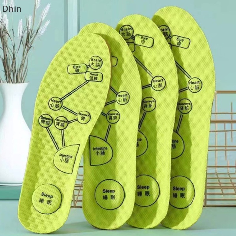 [Dhin] แผ่นรองพื้นรองเท้า ระบายอากาศ ระงับกลิ่น สําหรับรองเท้ากีฬา