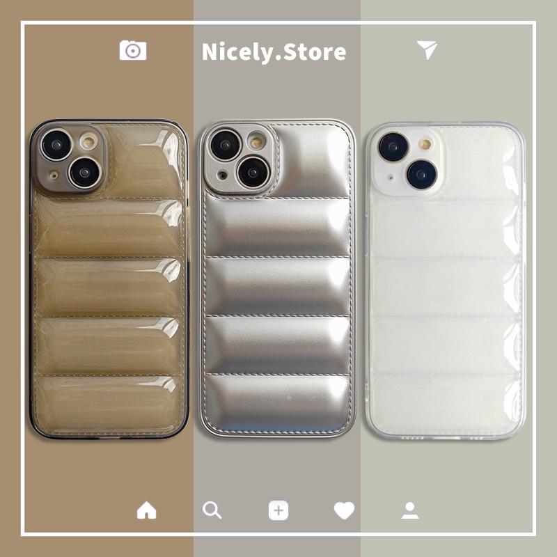 เคสโทรศัพท์มือถือ TPU ใส ปิดด้านหลัง กันกระแทก ลายแจ็กเก็ต 3D เรียบง่าย สีพื้น สําหรับ iPhone 15 14 Plus 13 12 11 Pro Max