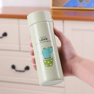 (ของแท้✅)ปลีก/ส่ง กระบอกน้ำ กระติกน้ำ LOVE ลายกระบองเพชร เก็บอุณหภูมิ ร้อน-เย็น 400mlกระบอกน้ำ กระบอกน้ำลาย