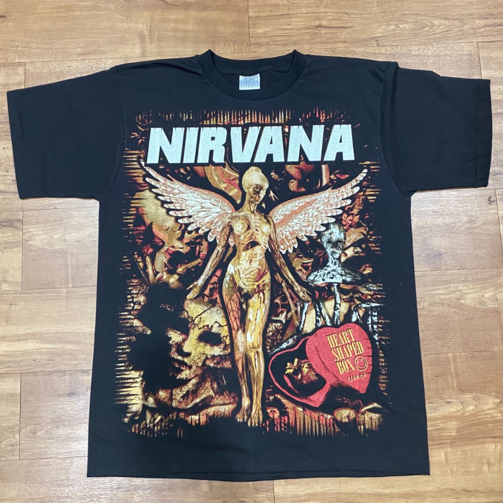 *MIYAMI* เสื้อยืดผ้าฝ้าย [ NIRVANA ] OVP โอเวอร์ปรินท์ Bootleg Kurt Cobain   ฟอกนุ่ม วินเทจ หายาก 10