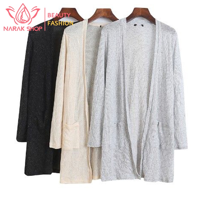 เสื้อกันแดดแขนยาวผู้หญิง เสื้อคลุมไปทะเล สีพื้นสไตล์เกาหลี
