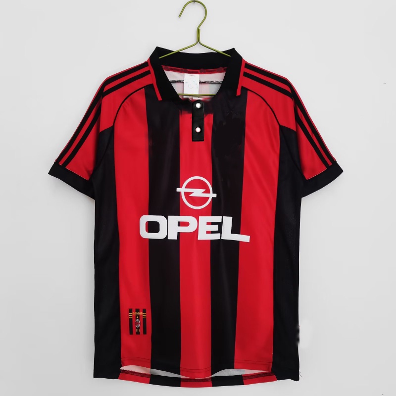 เสื้อกีฬาแขนสั้น ลายทีมชาติฟุตบอลชั้นนํา AC Milan 1998 99