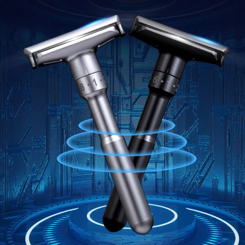 New Adjustable Safety Razor Mens Folding Shaving Double Edge Classic Safety Titanium Coated Blades S
