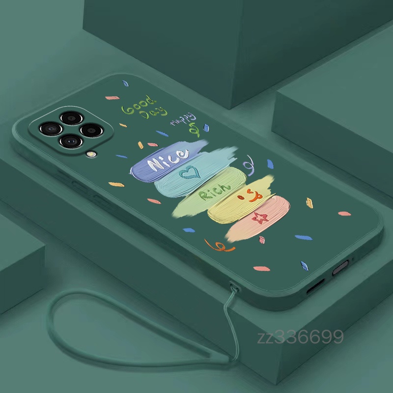 ปลอก OPPO A3X A5i A5 PRO A5X A5 2025 5G 4G เคสโทรศัพท์ DIY NICE ขอบตรงซิลิโคนเหลวฝาครอบป้องกันให้เชือกแขวน - รูปที่ 5